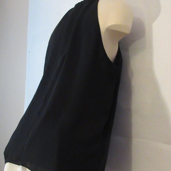 Michael Kors Collection  Black  Top  with Belt  Zipped on back Lined  Large - Picture 5 of 11